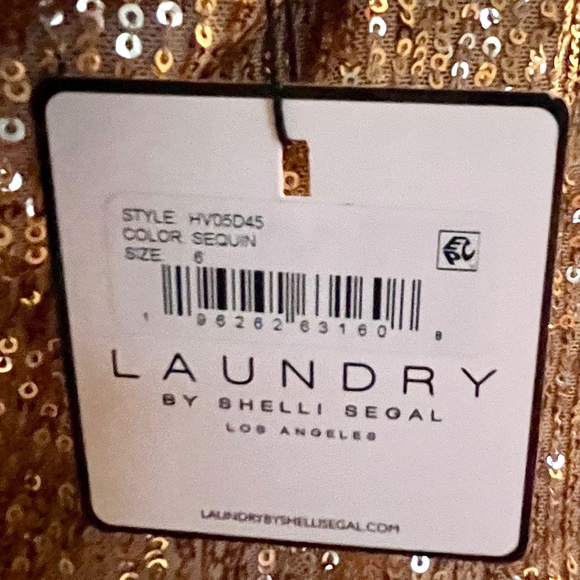 Laundry by Shelli Segal Cowl neck Gown Gold Size 6 - Picture 5 of 7